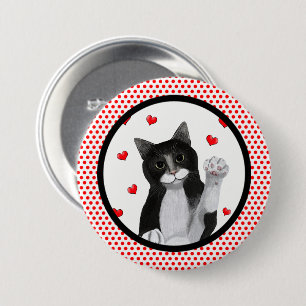 Badge Rond 7,6 Cm Le rouge pointille la frontière noire