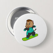Badge Rond 7,6 Cm Le snowboarder de Horse (Devant & derrière)