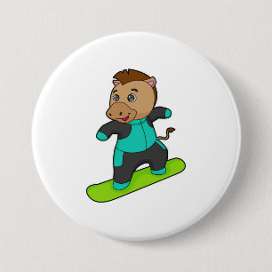 Badge Rond 7,6 Cm Le snowboarder de Horse