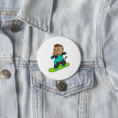 Badge Rond 7,6 Cm Le snowboarder de Horse (En situation)