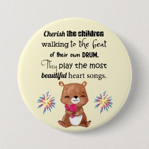 Badge Rond 7,6 Cm Le Special a besoin d'enfants inspirés, chansons