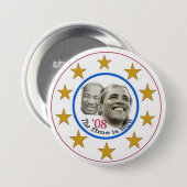 BADGE ROND 7,6 CM LE TEMPS EST MAINTENANT BOUTON (Devant & derrière)