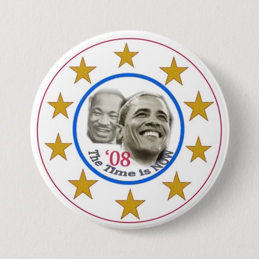 BADGE ROND 7,6 CM LE TEMPS EST MAINTENANT BOUTON (Devant)