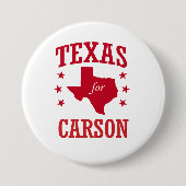BADGE ROND 7,6 CM LE TEXAS POUR CARSON (Devant)