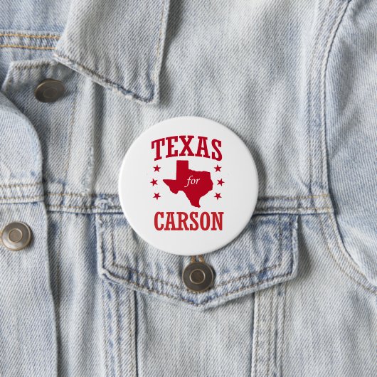 BADGE ROND 7,6 CM LE TEXAS POUR CARSON (En situation)