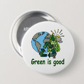 Badge Rond 7,6 Cm Le vert est bon bouton (Devant & derrière)