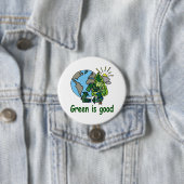 Badge Rond 7,6 Cm Le vert est bon bouton (En situation)