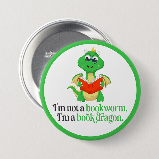 Badge Rond 7,6 Cm Lecture amusante du livre - ver de livre (Devant & derrière)