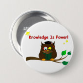 Badge Rond 7,6 Cm Lecture du hibou sage (Devant & derrière)