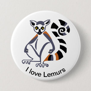 Badge Rond 7,6 Cm Lemur - button