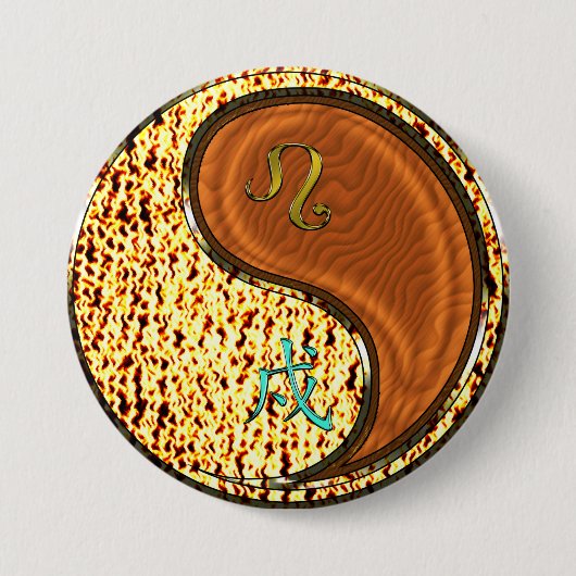 Badge Rond 7,6 Cm Léo & Chien de Bois (Devant)
