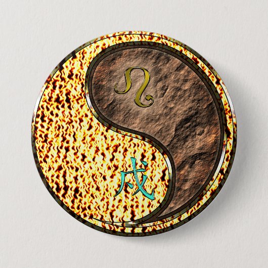 Badge Rond 7,6 Cm Léo & Chien de Terre (Devant)