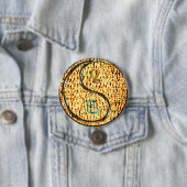 Badge Rond 7,6 Cm Léo & Serpent de Feu (En situation)