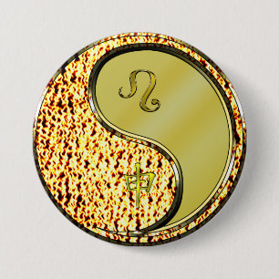 Badge Rond 7,6 Cm Léo & Singe Métallique