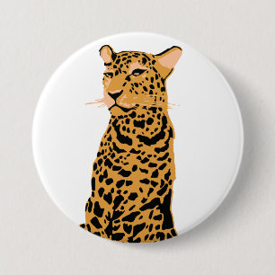 Badge Rond 7,6 Cm Leopard