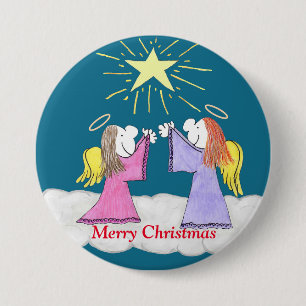 Badge Rond 7,6 Cm Les Anges du peuple de Lizzy Bouton de la Saint-Nu