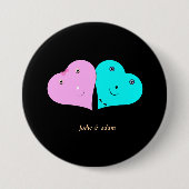 Badge Rond 7,6 Cm les coeurs de m. & mrs (Devant)