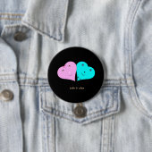 Badge Rond 7,6 Cm les coeurs de m. & mrs (En situation)