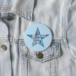 Badge Rond 7,6 Cm Les États-Unis se teintent en bleu, boutons étoile