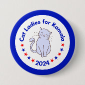 Badge Rond 7,6 Cm Les femmes au chat pour l'élection de Kamala 2024 (Devant)
