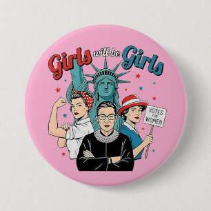 Badge Rond 7,6 Cm Les filles seront des filles