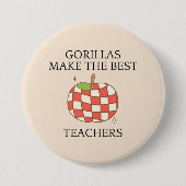 Badge Rond 7,6 Cm Les gorilles font les meilleurs enseignants pomme (Devant)