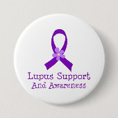 Badge Rond 7,6 Cm Les lupus soutiennent et conscience (Devant)