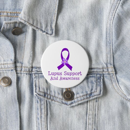 Badge Rond 7,6 Cm Les lupus soutiennent et conscience (En situation)
