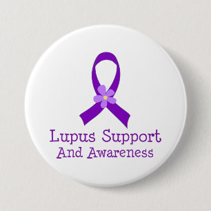 Badge Rond 7,6 Cm Les lupus soutiennent et conscience