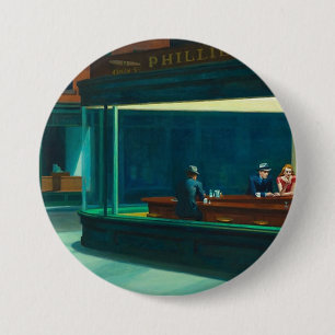 Badge Rond 7,6 Cm Les nuits Edward Hopper