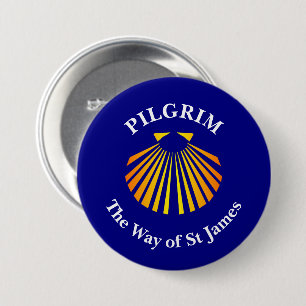 Badge Rond 7,6 Cm Les pèlerins du chemin de St Jacques