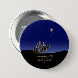 Badge Rond 7,6 Cm Les Sages Le Cherchent Encore Noël