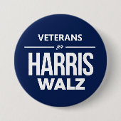 Badge Rond 7,6 Cm Les vétérans de Harris Walz (Devant)