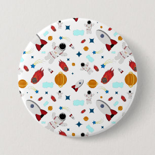 Badge Rond 7,6 Cm L'espace extra-atmosphérique pour enfants et Moti