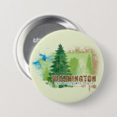 Badge Rond 7,6 Cm L'état à feuillage persistant (Devant & derrière)