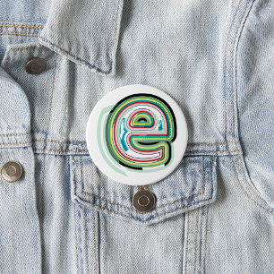 Badge Rond 7,6 Cm Lettre couleur Abstraite E