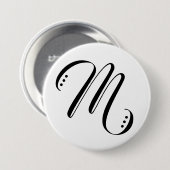 Badge Rond 7,6 Cm Lettre initiale Monogramme moderne (Devant & derrière)