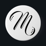 Badge Rond 7,6 Cm Lettre initiale Monogramme moderne<br><div class="desc">Lettre initiale Monogramme bouton moderne.</div>