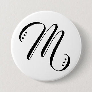Badge Rond 7,6 Cm Lettre initiale Monogramme moderne