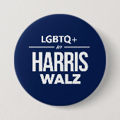 Badge Rond 7,6 Cm LGBTQ+ pour Harris Walz (Devant)