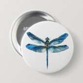 Badge Rond 7,6 Cm libellule bleue (Devant & derrière)