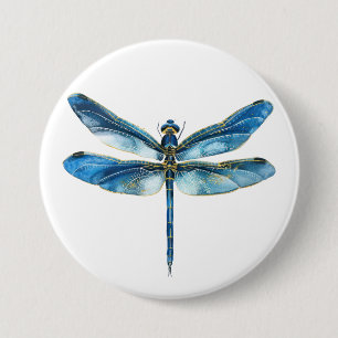 Badge Rond 7,6 Cm libellule bleue