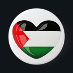 Badge Rond 7,6 Cm Libérez la Palestine. Drapeau palestinien en forme<br><div class="desc">Libérez la Palestine. Bouton Drapeau Palestinien En Forme De Coeur.</div>