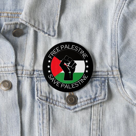 Badge Rond 7,6 Cm Libérez la Palestine Génocide Drapeau palestinien (En situation)