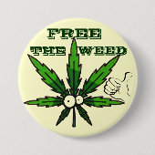 Badge Rond 7,6 Cm Libérez L'Herbe !_ (Devant)