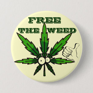 Badge Rond 7,6 Cm Libérez L'Herbe !_