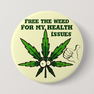 Badge Rond 7,6 Cm Libérez l'herbe ! - Pour ma santé !_
