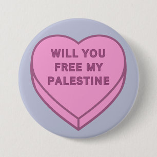 Badge Rond 7,6 Cm Libérez-vous ma Palestine ? Cute Candy Coeur doux