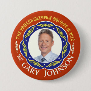 Badge Rond 7,6 Cm Libertaire de Gary Johnson pour le président 2012