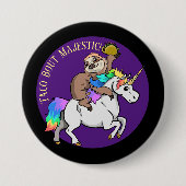 Badge Rond 7,6 Cm Licorne majestueuse d'équitation de paresse (Devant)